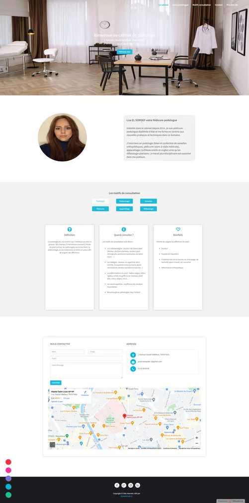 Création de site pour pédicure-podologue modèles numéro un