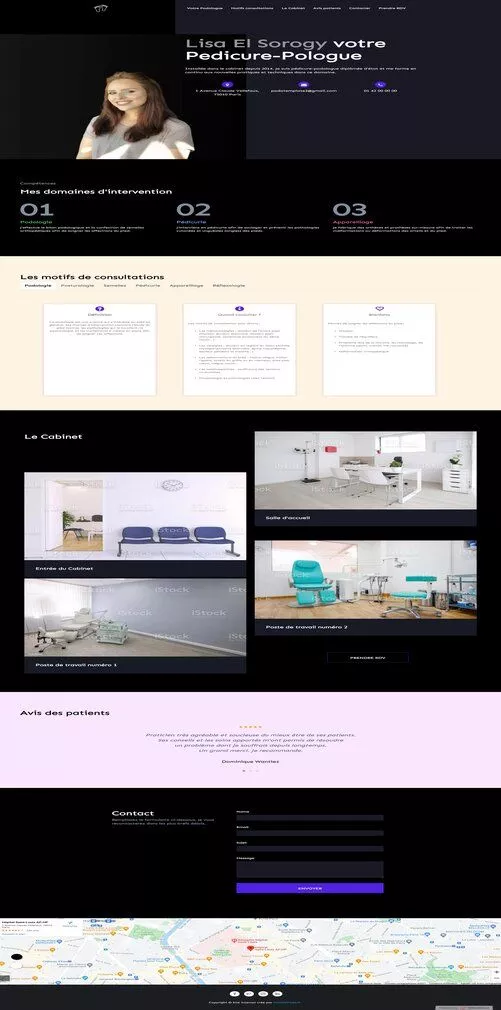 Création de site pour pédicure-podologue modèles numéro quatre
