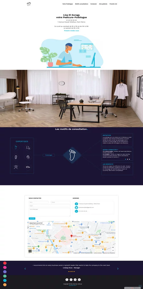 Création de site pour pédicure-podologue modèles numéro six